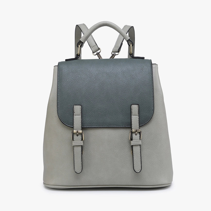 Brooks Convertible Backpack/Shoulder Bag-Backpack/Shoulder-Jen & Co.-Sage/Dark Teal-Urbanheer