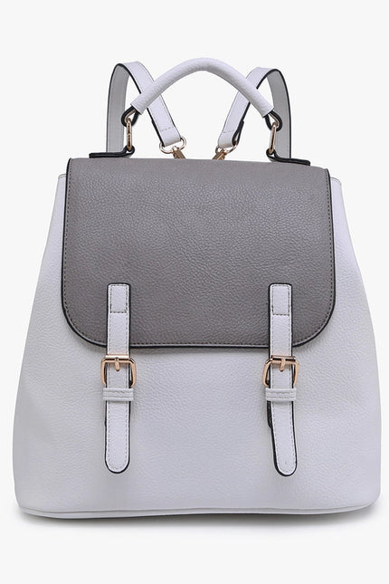 Brooks Convertible Backpack/Shoulder Bag-Backpack/Shoulder-Jen & Co.-White/Grey-Urbanheer