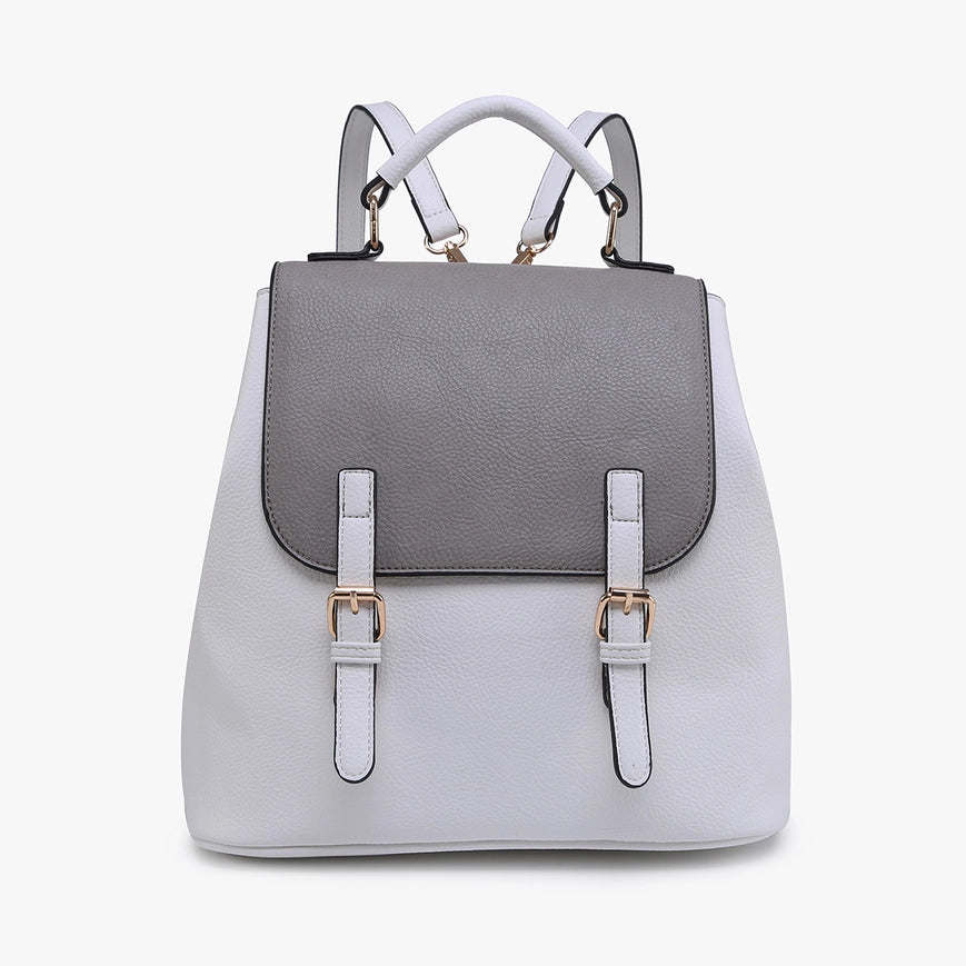 Brooks Convertible Backpack/Shoulder Bag-Backpack/Shoulder-Jen & Co.-White/Grey-Urbanheer