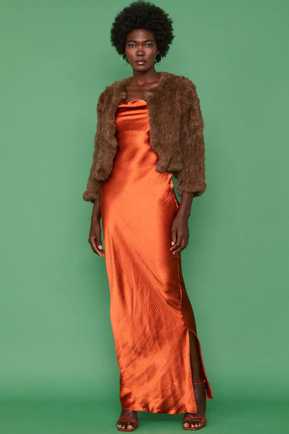 Brown Coney Fur Cropped Jacket-Fur Jackets-Buy Me Fur Ltd-One Size-Brown-Genuine Coney Fur-Urbanheer