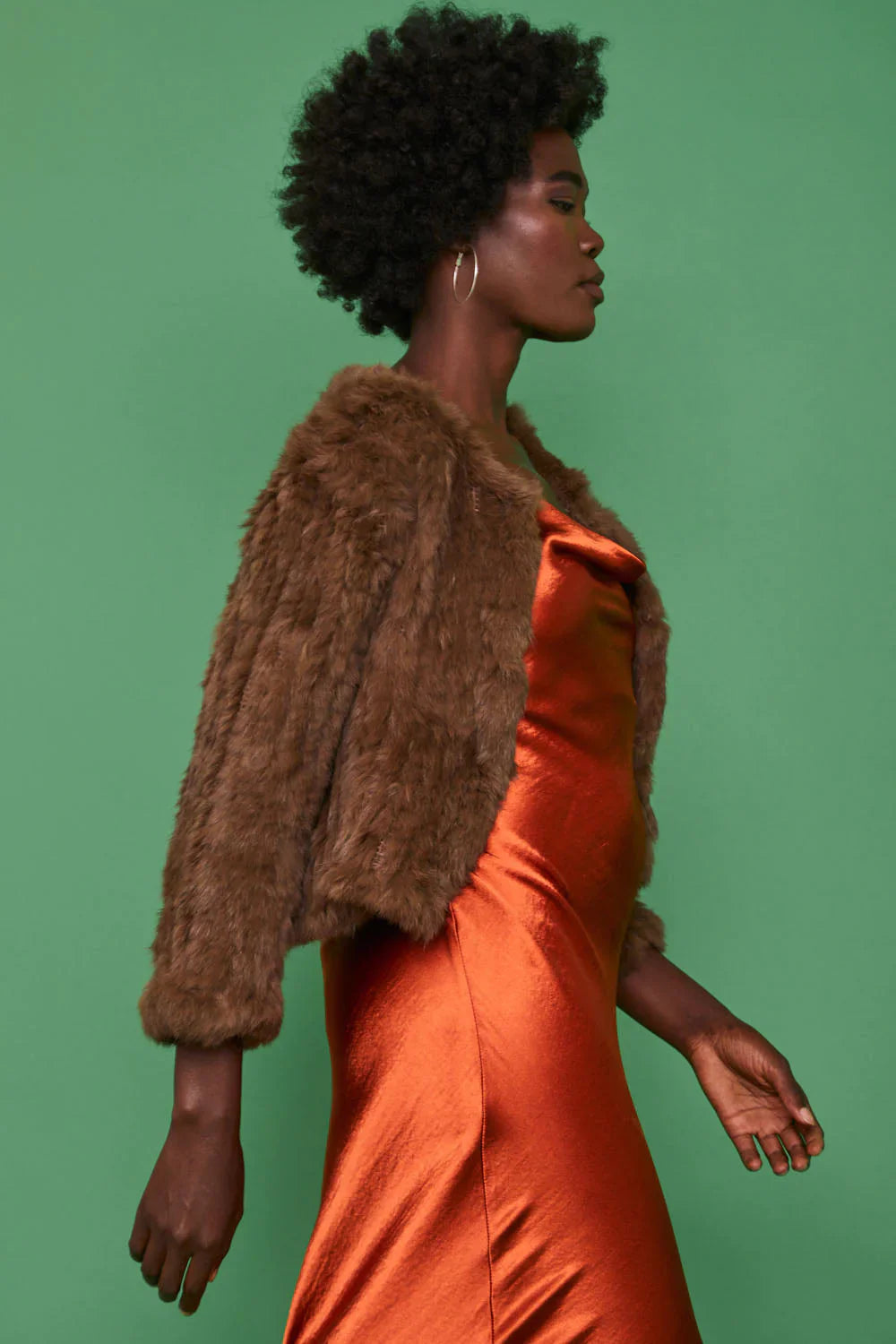 Brown Coney Fur Cropped Jacket-Fur Jackets-Buy Me Fur Ltd-One Size-Brown-Genuine Coney Fur-Urbanheer