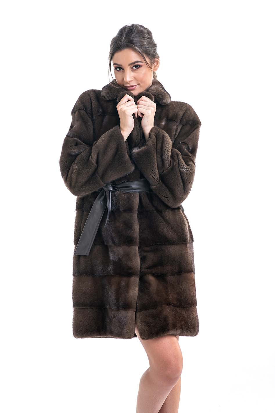 Brown Genuine Mink Fur Coat-Fur Coats-Buy Me Fur Ltd-Brown-S-Genuine Mink Fur-Urbanheer