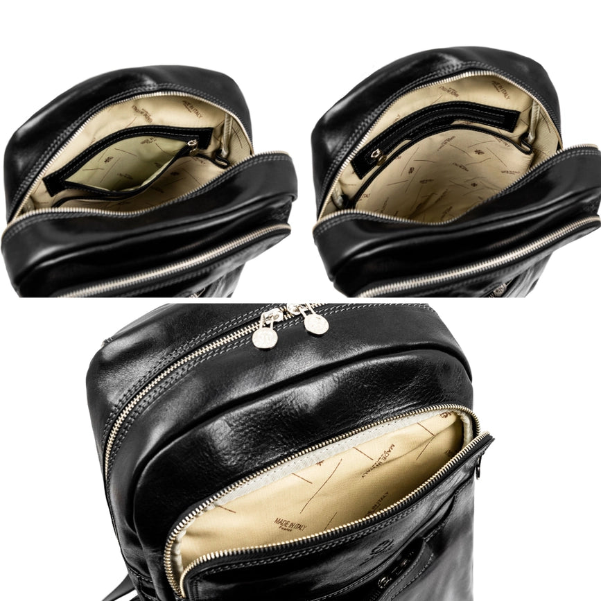 Brown Large Leather Backpack - L.A. Confidential Black-Backpacks-Time Resistance-11.8 x 7.9 x 16.9 in (30 x 20 x 43 cm)-Black-Urbanheer