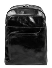 Brown Large Leather Backpack - L.A. Confidential Black-Backpacks-Time Resistance-11.8 x 7.9 x 16.9 in (30 x 20 x 43 cm)-Black-Urbanheer