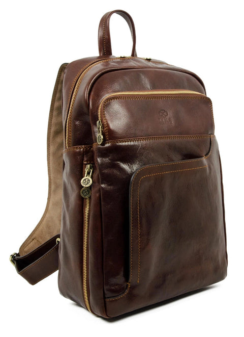 Brown Large Leather Backpack - L.A. Confidential Brown-Backpacks-Time Resistance-11.8 x 7.9 x 16.9 in (30 x 20 x 43 cm)-Brown-Urbanheer