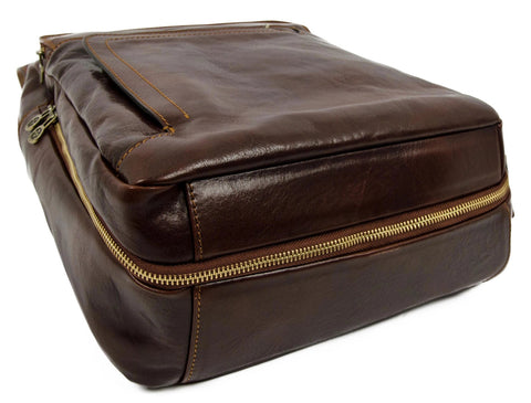 Brown Large Leather Backpack - L.A. Confidential Brown-Backpacks-Time Resistance-11.8 x 7.9 x 16.9 in (30 x 20 x 43 cm)-Brown-Urbanheer