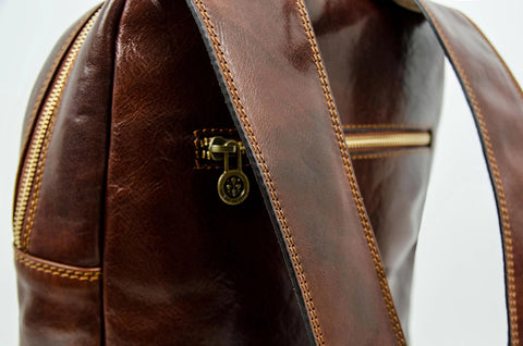 Brown Large Leather Backpack - L.A. Confidential Brown-Backpacks-Time Resistance-11.8 x 7.9 x 16.9 in (30 x 20 x 43 cm)-Brown-Urbanheer