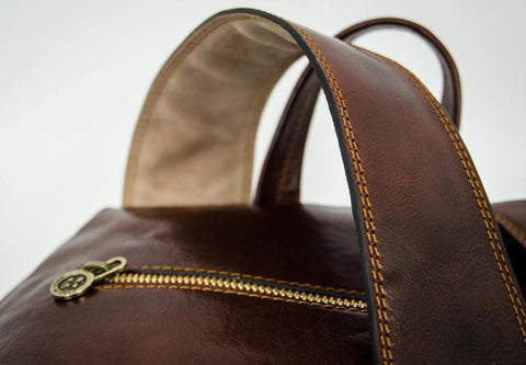 Brown Large Leather Backpack - L.A. Confidential Brown-Backpacks-Time Resistance-11.8 x 7.9 x 16.9 in (30 x 20 x 43 cm)-Brown-Urbanheer