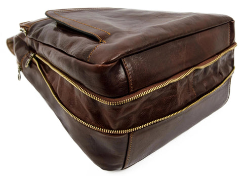 Brown Large Leather Backpack - L.A. Confidential Brown-Backpacks-Time Resistance-11.8 x 7.9 x 16.9 in (30 x 20 x 43 cm)-Brown-Urbanheer