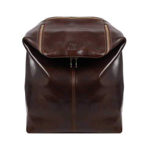 Brown Leather Backpack - A Bend in the River Brown-Backpacks-Time Resistance-11.4 x 5.1 x 14.6 in (29 x 13 x 37 cm)-Brown-Urbanheer