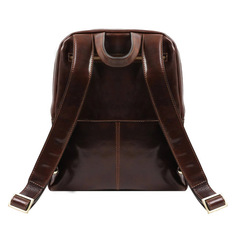 Brown Leather Backpack For Women - A Bend in the River Brown-Backpacks-Time Resistance-11.4 x 5.1 x 14.6 in (29 x 13 x 37 cm)-Brown-Urbanheer