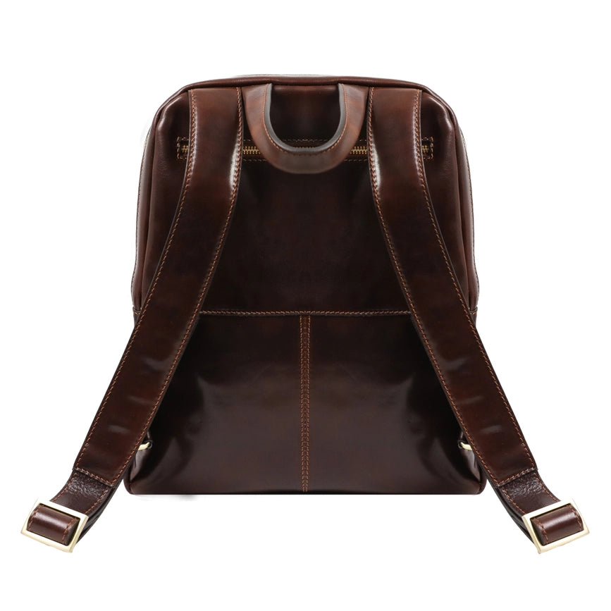 Brown Leather Backpack For Women - A Bend in the River Brown-Backpacks-Time Resistance-11.4 x 5.1 x 14.6 in (29 x 13 x 37 cm)-Brown-Urbanheer