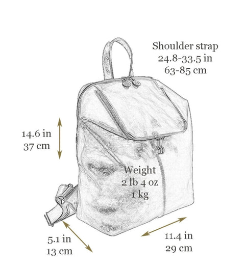 Brown Leather Backpack For Women - A Bend in the River Cognac-Backpacks-Time Resistance-11.4 x 5.1 x 14.6 in (29 x 13 x 37 cm)-Cognac-Urbanheer