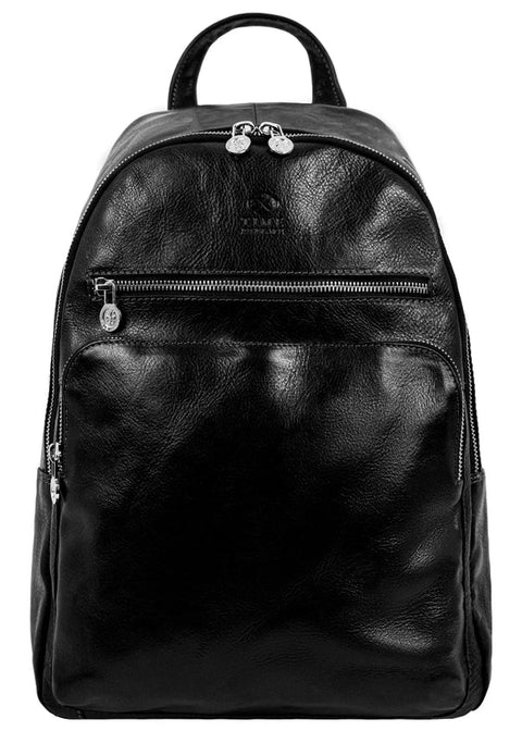 Brown Leather Backpack - I, Claudius Black-Backpacks-Time Resistance-11 x 5.9 x 16.5 in (28 x 15 x 42 cm)-Black-Urbanheer