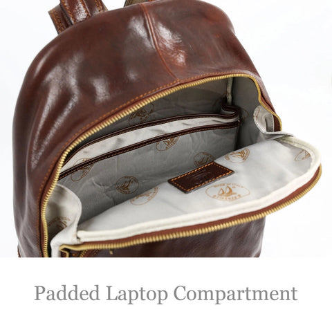 Brown Leather Backpack - I, Claudius Brown-Backpacks-Time Resistance-11 x 5.9 x 16.5 in (28 x 15 x 42 cm)-Brown-Urbanheer