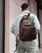 Brown Leather Backpack - I, Claudius Brown-Backpacks-Time Resistance-11 x 5.9 x 16.5 in (28 x 15 x 42 cm)-Brown-Urbanheer