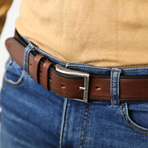 Brown Leather Belt - North and South-Belts-Time Resistance-Brown-Extra large-Urbanheer