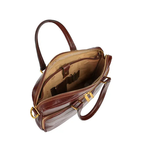 Brown Leather Briefcase Laptop Bag - Orlando-Tote Bag-Time Resistance-Brown-Urbanheer