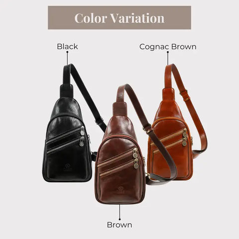 Brown Leather Cross Body Bag For Men - Catch-22-Cross Body Bag-Time Resistance-Brown-Urbanheer