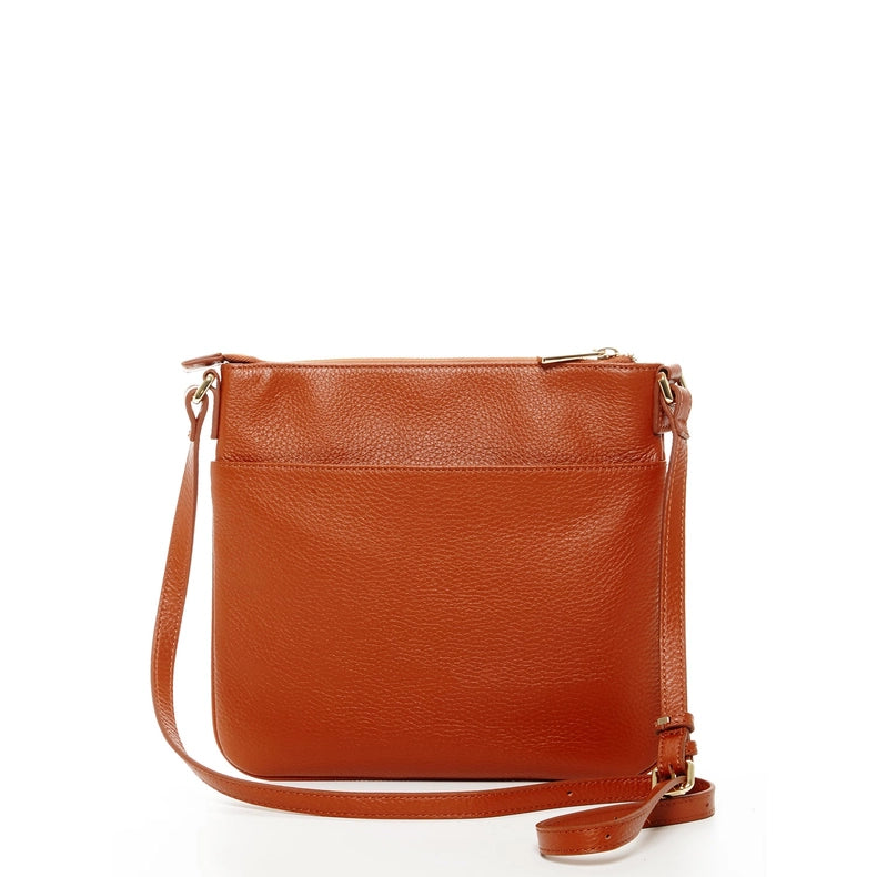 Brown Leather Crossbody Bag-Bag-SUSU-WIDTH: 9.5″ HEIGHT: 10″ DEPTH: 1″-Urbanheer