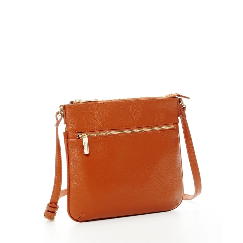 Brown Leather Crossbody Bag-Bag-SUSU-WIDTH: 9.5″ HEIGHT: 10″ DEPTH: 1″-Urbanheer