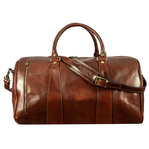 Brown Leather Duffel Bag, Travel Bag - Wise Children-Duffel Bag-Time Resistance-Brown-Urbanheer
