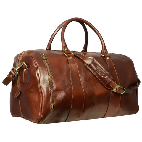 Brown Leather Duffel Bag, Travel Bag - Wise Children-Duffel Bag-Time Resistance-Brown-Urbanheer