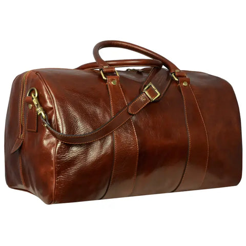 Brown Leather Duffel Bag, Travel Bag - Wise Children-Duffel Bag-Time Resistance-Brown-Urbanheer
