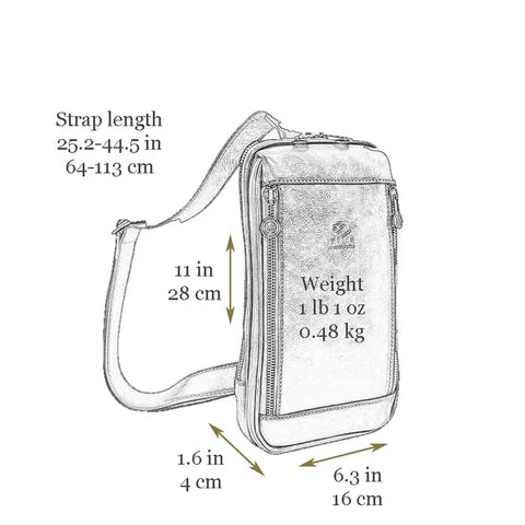Brown Leather Sling Bag - Kim-Cross Body Bag-Time Resistance-Brown-Urbanheer