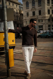 Brown Milão Knit Polo-Polo Shirt-DONATO-S-Urbanheer