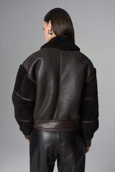 Brown Oversized Shearling Leather Jacket-Leather Jackets-Buy Me Fur Ltd-Brown-XS-Shearling-Urbanheer