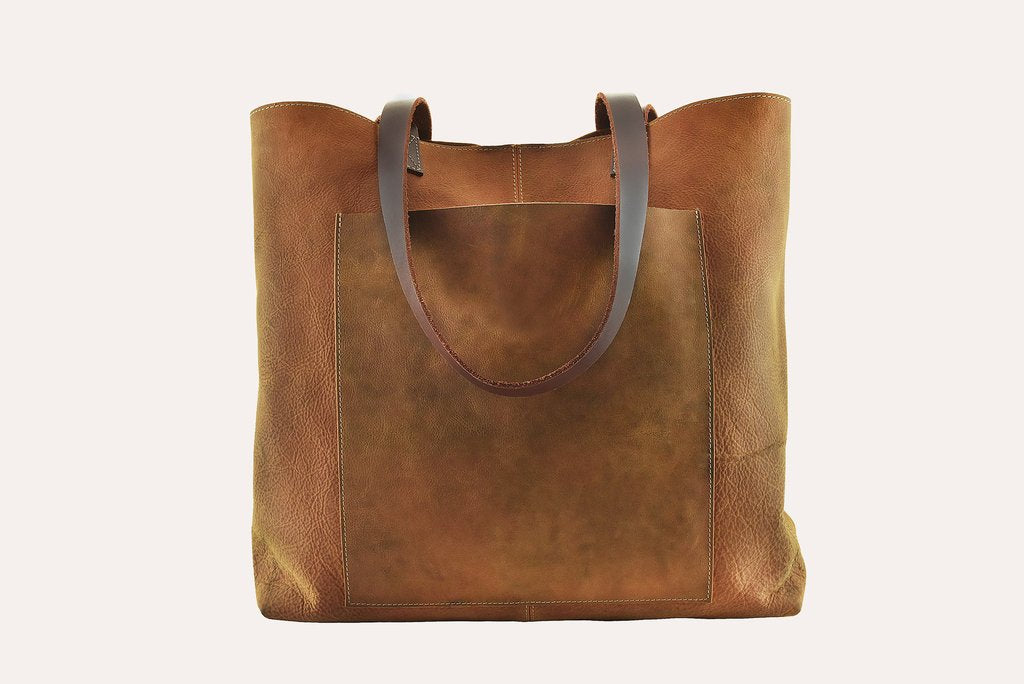 Brown Pch Tote Bag-Tote Bags-Kiko Leather-16" L x 16.5" W x 5." D-Urbanheer