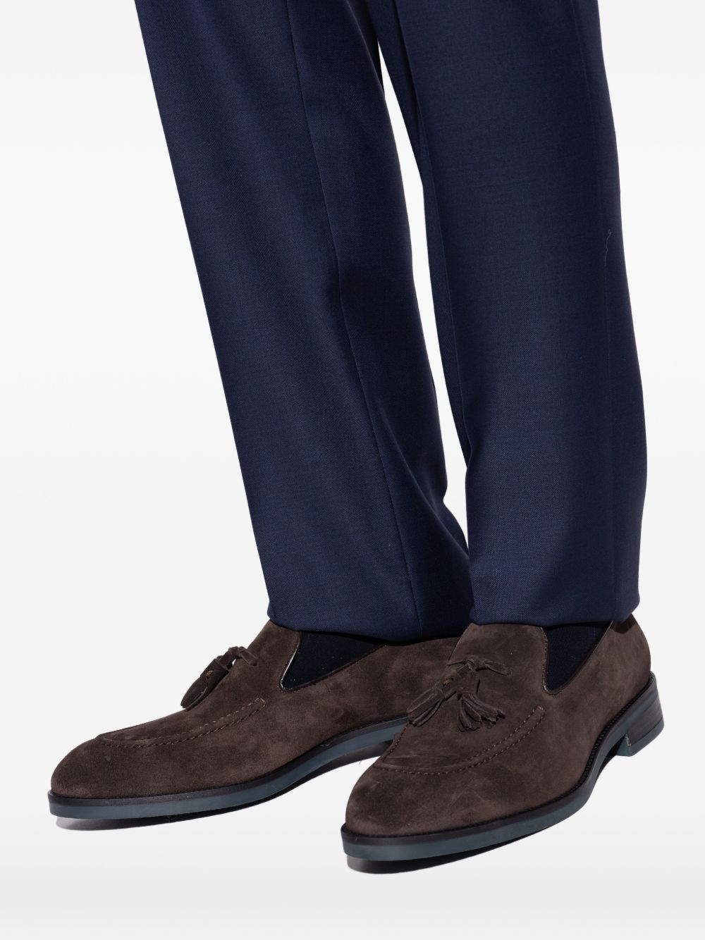 Brown Suede Tassel Loafers Slip-On Comfort