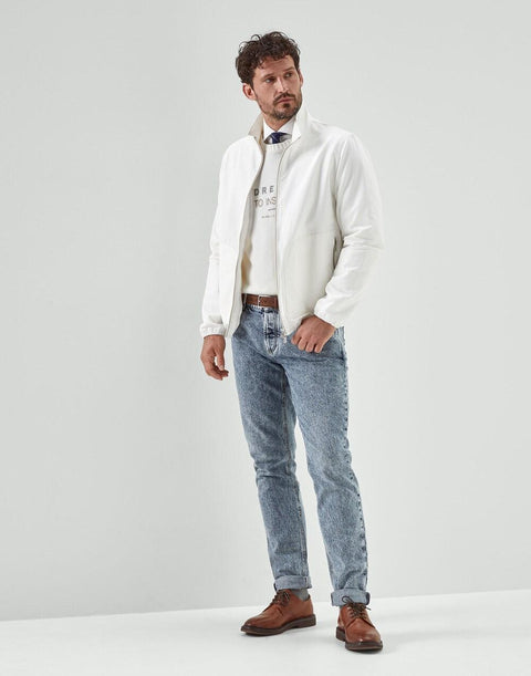 Brunello Cucinelli Beige Cotton Full-Length Jacket