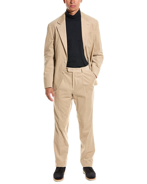 Brunello Cucinelli Beige Cotton Two-Piece Suit