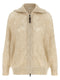 Brunello Cucinelli Beige Dazzling Abstract Leaf Cardigan