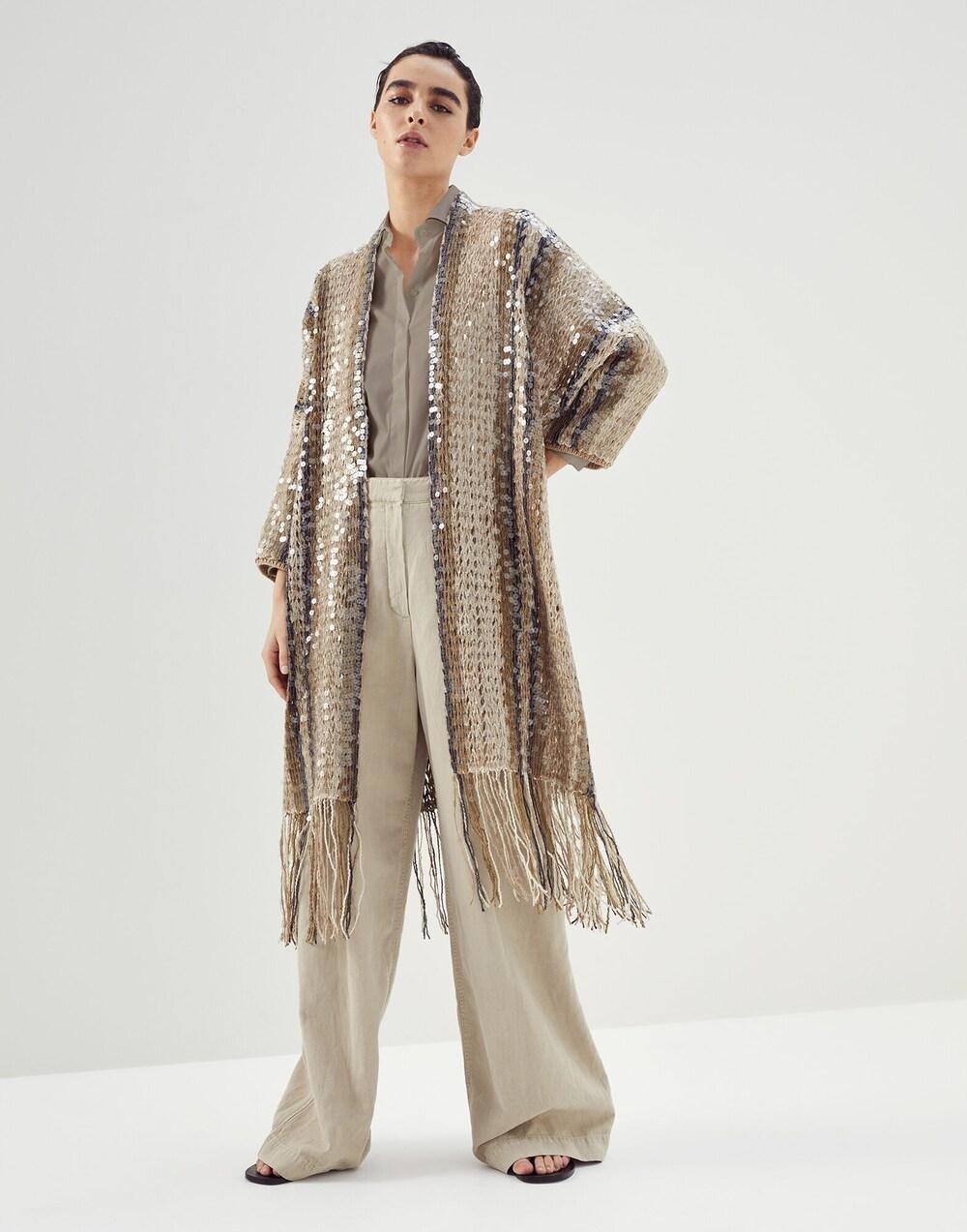 Brunello Cucinelli Beige Fibres Coat