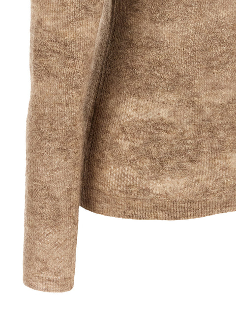 Brunello Cucinelli Beige Flower Lace Sweater