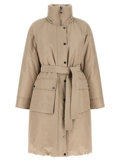 Brunello Cucinelli Beige Long Down Jacket