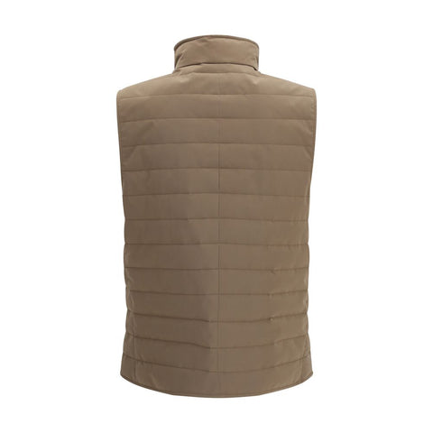 Brunello Cucinelli Beige Polyester Sleveless Jacket