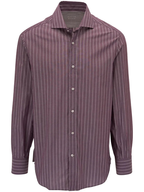 Brunello Cucinelli Bicolor Cotton Pattern Shirt