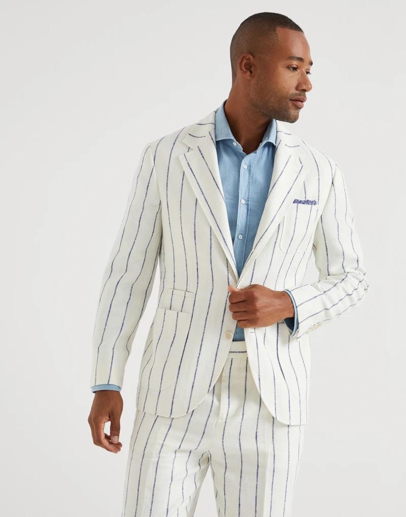 Brunello Cucinelli Bicolor Linen Blazer