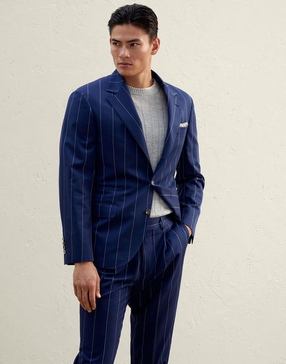 Brunello Cucinelli Bicolor Wool Blazer