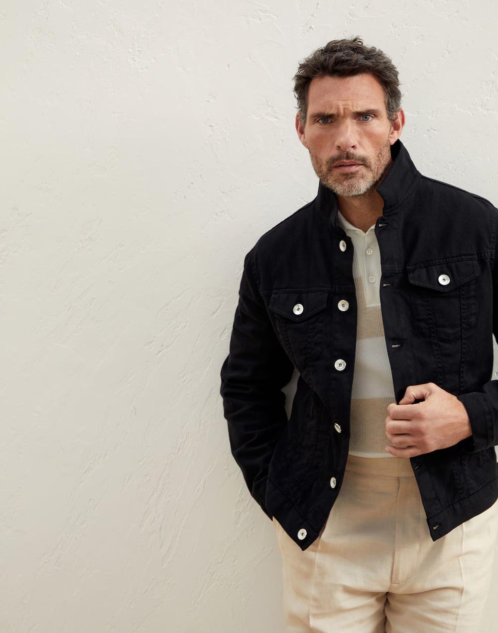 Brunello Cucinelli Black Cotton Denim Jacket