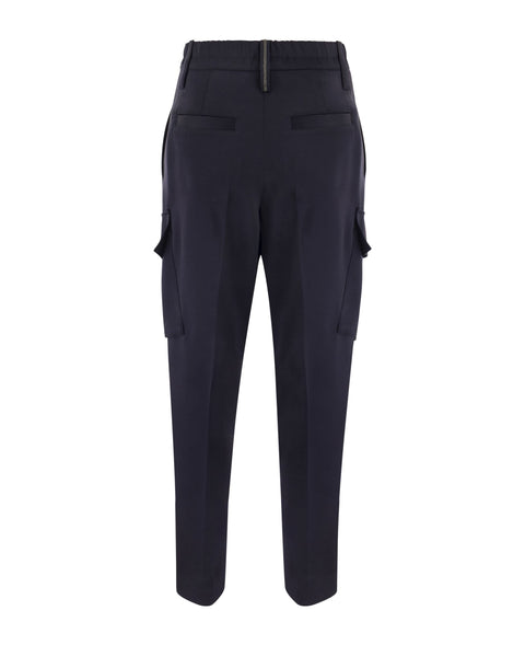 Brunello Cucinelli Blue Acetate Cargo Pants