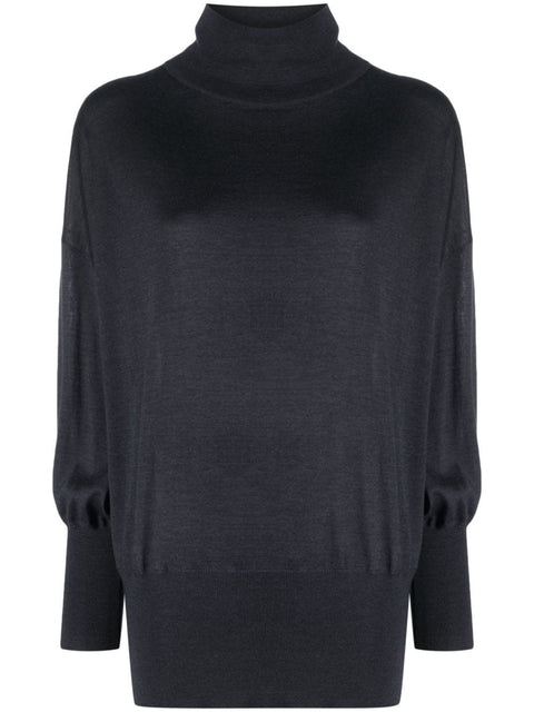 Brunello Cucinelli Blue Cashmere Turtleneck