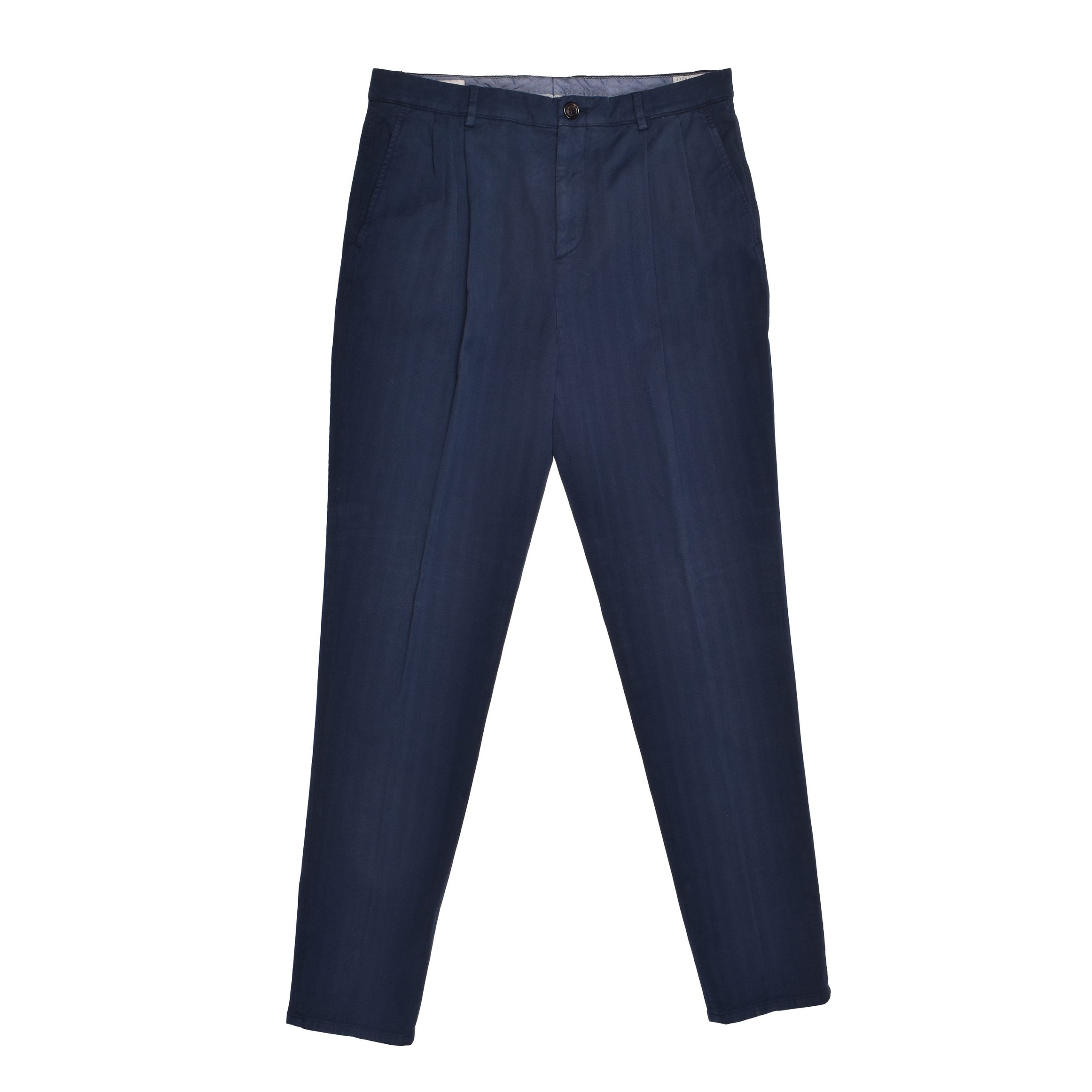 Brunello Cucinelli Blue Cotton Casual Pants