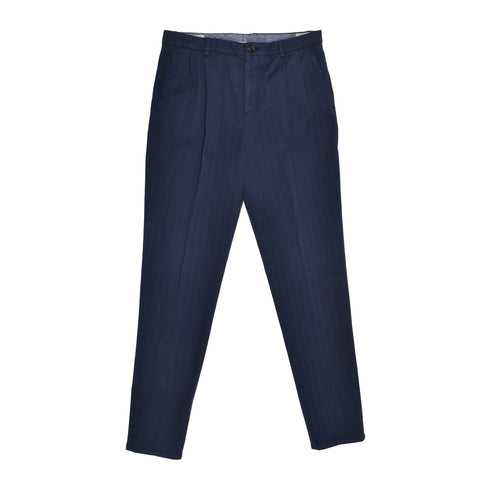 Brunello Cucinelli Blue Cotton Casual Pants