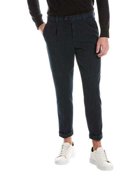 Brunello Cucinelli Blue Cotton Casual Pants