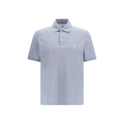 Brunello Cucinelli Blue Cotton Polo Shirt